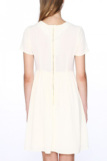 Pepaloves short sleeve skater dress cream