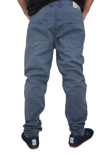 Ανδρικό πεντάτσεπο βαμβακερό παντελόνι μπλε ραφ