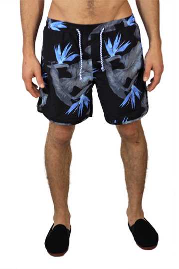 Anerkjendt men's swim shorts Mauritius blue floral