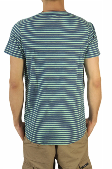 Anerkjendt ανδρικό ριγέ longline T-shirt βεραμάν Thelle