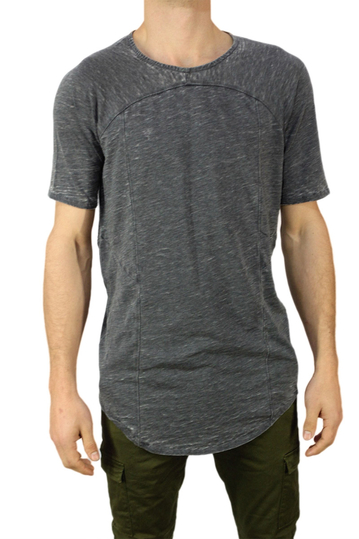 Anerkjendt men's longline t-shirt Tube dark grey marl