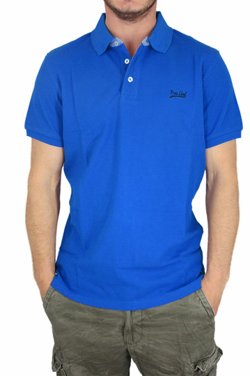 Men's pique polo shirt blue electric