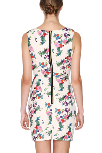 Pepaloves sleeveless mini dress cream with print