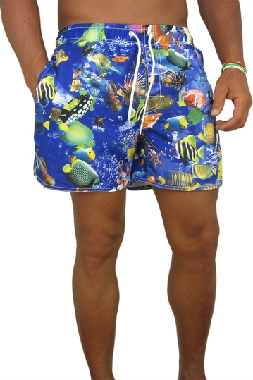 Men's swim shorts with Sea world print