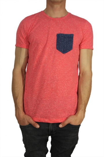 Men's pocket t-shirt coral