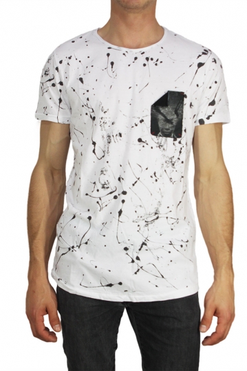 Men's splashes t-shirt black-white