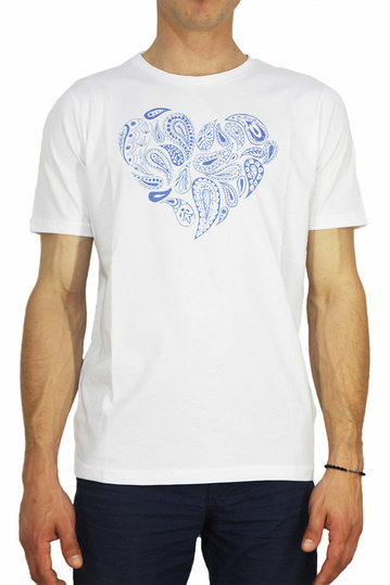 Combos heart print t-shirt white