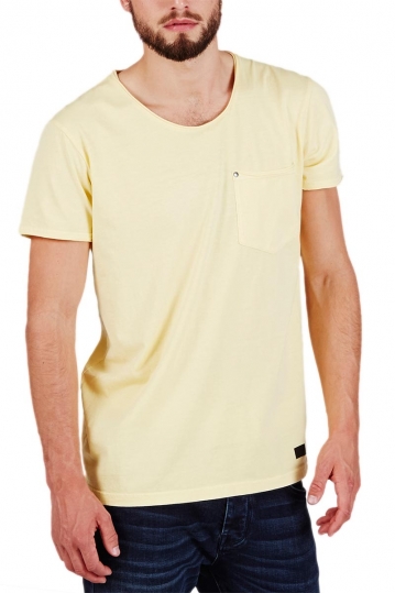 Minimum ανδρικό raw cut t-shirt Bradley απαλό κίτρινο
