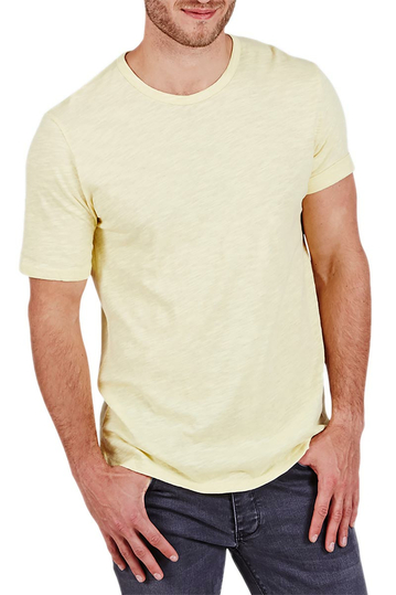 Minimum men's slub t-shirt Delta in pale banana