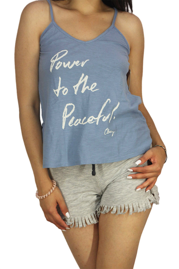 Obey open back strappy top Power to peacefull