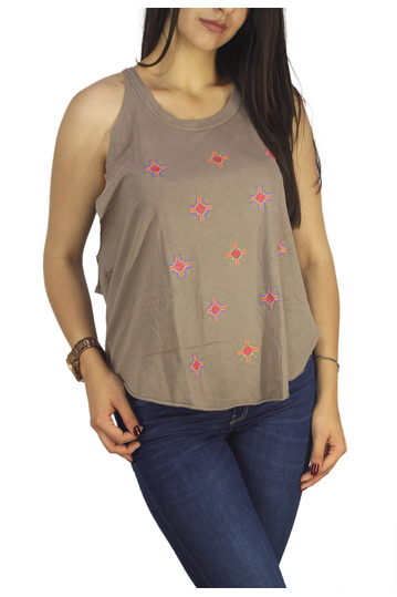 Obey women's tank Sun bloom in dusty canteen