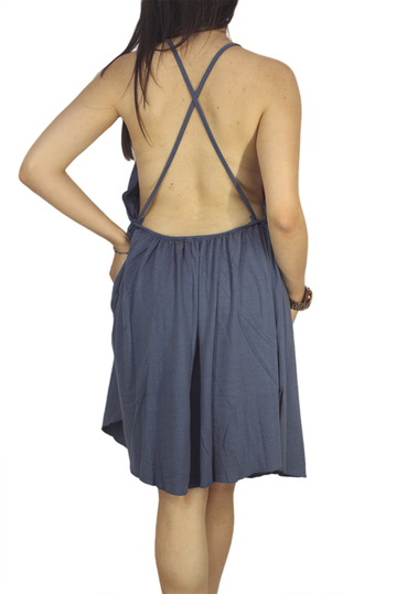 Tag εξώπλατο φόρεμα Marit μπλε ραφ