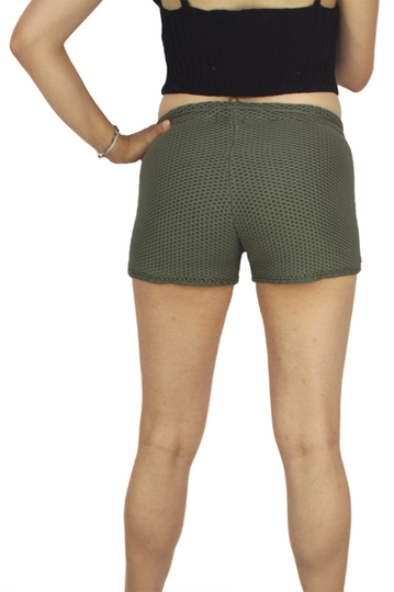 Agel Knitwear πλεκτό σορτσάκι χακί
