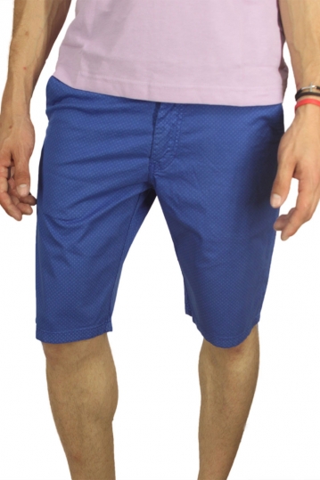 Men's chino shorts blue with small dots