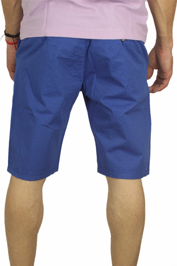 Ανδρική chino βερμούδα μπλε με μικρό πουά