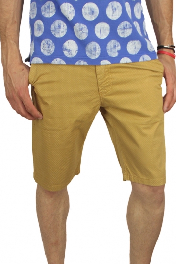 Men's chino shorts mustard with small dots