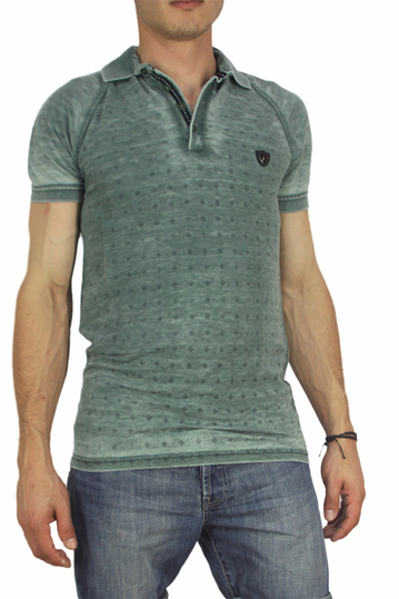 Men's polo shirt stone washed green