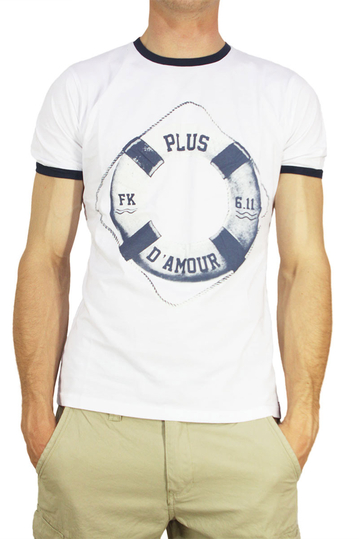 French Kick T-shirt Piu di amore λευκό