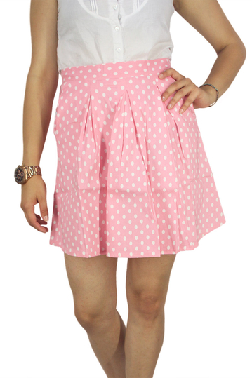 Migle + me pleated mini skirt polka dot pink