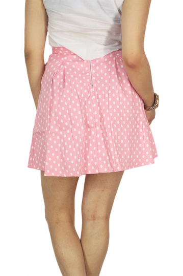 Migle + me pleated mini skirt polka dot pink