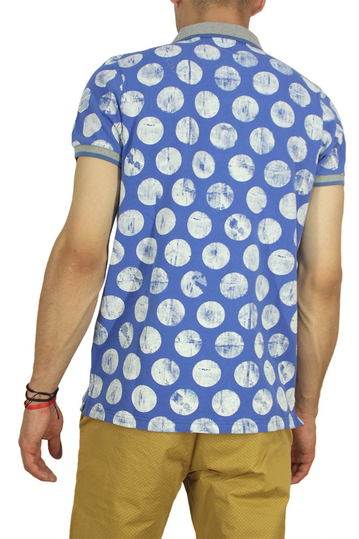 Best choice polo μπλουζάκι γαλάζιο με μεγάλο λευκό πουά