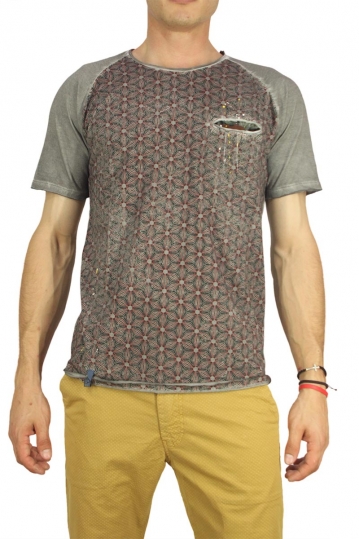 Best choice men's kaleidoscope print T-shirt grey