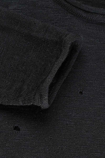 Anerkjendt πλεκτή longline μπλούζα με τρύπες Klune μαύρη