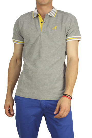 Kangol polo t-shirt Bayne grey marl