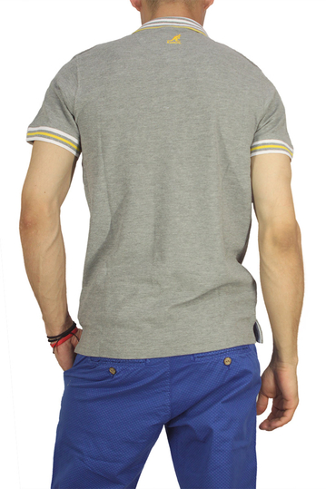 Kangol polo μπλουζάκι Bayne γκρι μελανζέ