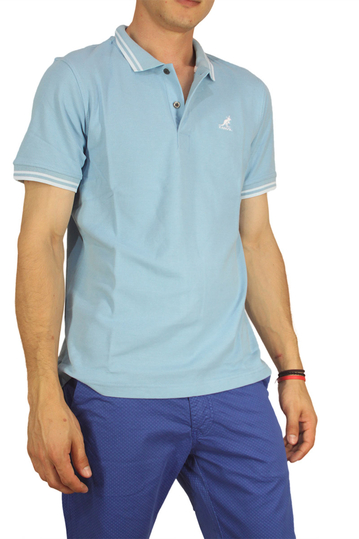 Kangol polo μπλουζάκι Joshua γαλάζιο