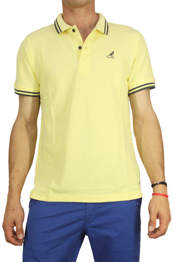 Kangol polo t-shirt Joshua pale yellow