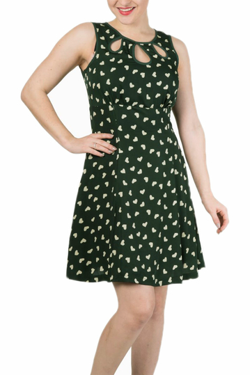 Skater dress Tell the story forest green