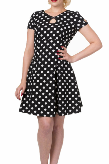 Polka dot skater dress Wild fire black