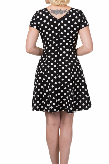 Polka dot skater dress Wild fire black