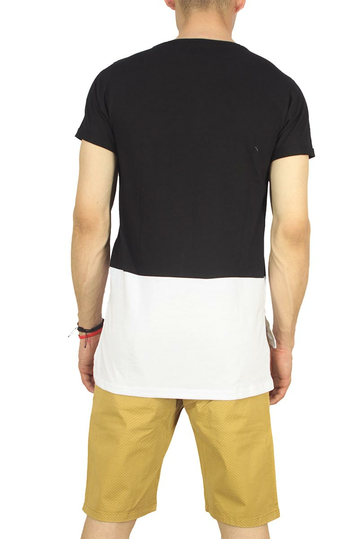 Malavita ανδρικό longline t-shirt μαύρο-λευκό
