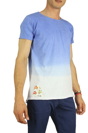 Malavita longline dip dye t-shirt sky blue