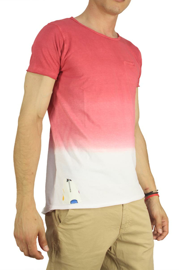 Malavita longline dip dye t-shirt red