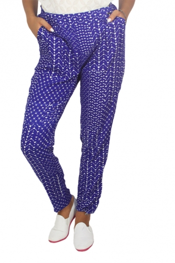 Paramita Eros geometric print trousers blue