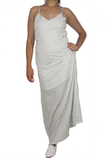 Paramita Kremen λευκό μάξι φόρεμα με φοίνικες πριντ