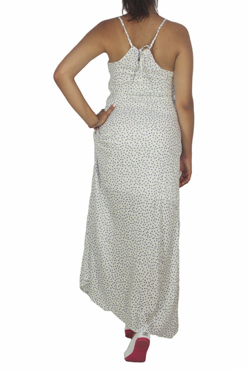 Paramita Kremen λευκό μάξι φόρεμα με φοίνικες πριντ