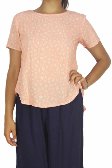 Paramita Bendelon split back blouse coral