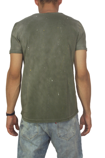 Best choice chrome ανδρικό T-shirt λαδί με πιτσιλιές