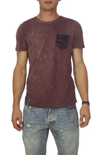 Best choice chrome men's splashes T-shirt bordeaux