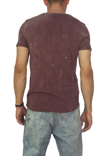 Best choice chrome ανδρικό T-shirt μπορντό με πιτσιλιές