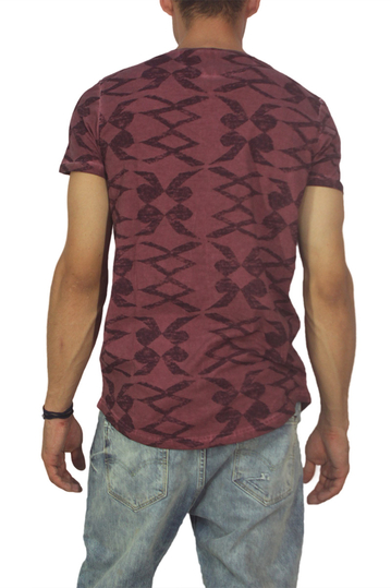 Best choice ανδρικό T-shirt μπορντό με τσεπάκι