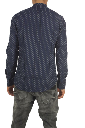 Anerkjendt Gento ανδρικό μάο πουκάμισο μπλε σκούρο