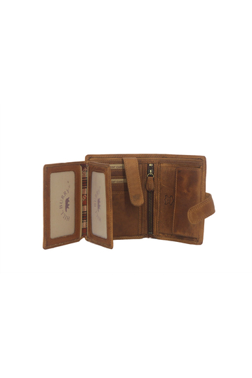 Hill Burry men's leather vertical wallet in cognac