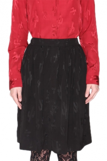 Pepaloves Amelia high waist jacquard skirt black