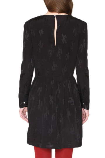 Pepaloves Natalia long sleeve jaquard dress black