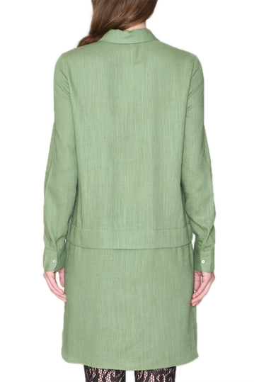 Pepaloves Melania long sleeved shirt dress green